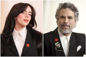 Billie Eilish y Mark Ruffalo llevaron el pin de Artists4Ceasefire con el que pidieron un alto el fuego entre Israle y Hamas