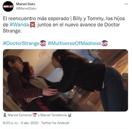 Billy y Tommy, los hijos de Wanda, juntos en el nuevo avance de Doctor Strange (Foto: Twitter)