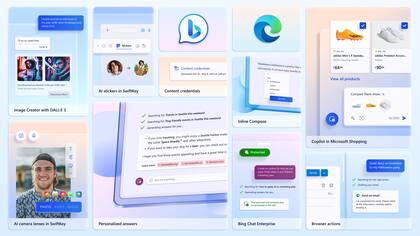 Bing y Edge también tendrán nuevas funciones mejoradas con Copilot, el asistente basado en inteligencia artificial de Microsoft
