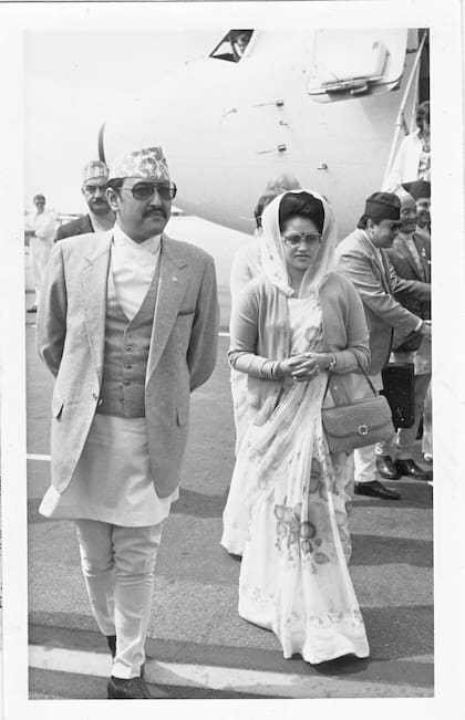 Birendra de Nepal en una visita de Estado a Australia en 1988