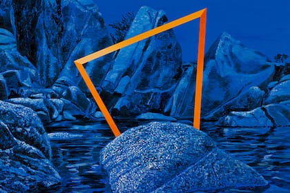 Blue Night I, obra de Marcos Acosta exhibida por la galería Cott en el circuito Gallery de Palermo