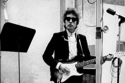 Bob Dylan, en 1965, durante la grabación de "Bringing It All Back Home"