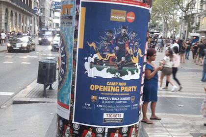 Barcelona-Boca: el anuncio en la calle