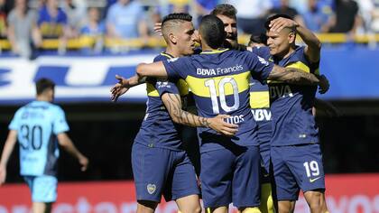 Boca celebra en la Bombonera