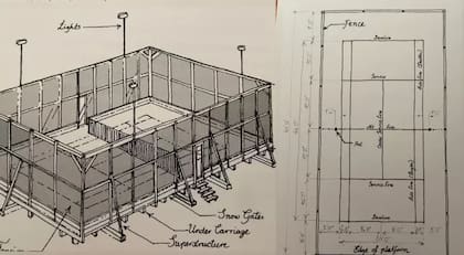 Boceto de la cancha que pádel que se llevó el príncipe Alfonso