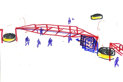 Boceto de Testa para el rediseño del hall de acceso del ex Banco de Londres