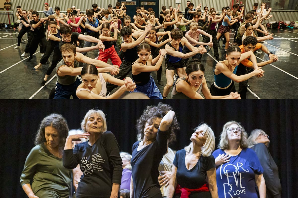 Bolero X (arr.) se presenta desde este viernes 30 en el Teatro Colón; Yo bailo (abajo) es una propuesta con 32 mujeres del barrio de Mataderos, que estrena este miércoles 28 en el Cine Teatro El Plata, del CTBA; en ambas se bailará una pieza emblemática: el Bolero, de Ravel