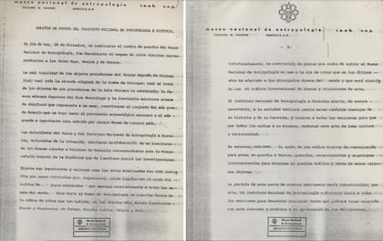 Boletín de prensa por parte del INAH para dar a conocer el robo