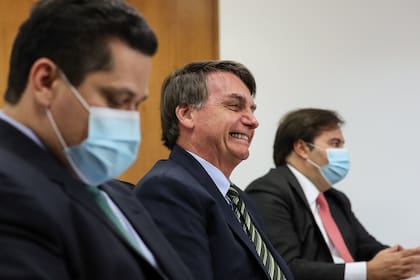 Bolsonaro, ayer, durante una videoconferencia con Gobernadores, en Brasilia