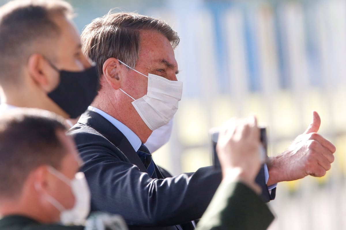 Bolsonaro, ayer, en el Palacio de la Alvorada