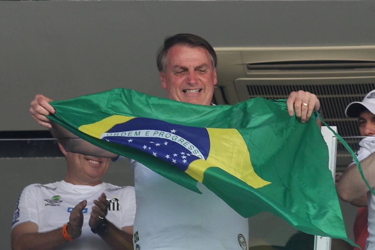 Bolsonaro, durante un partido de fútbol, el fin de semana