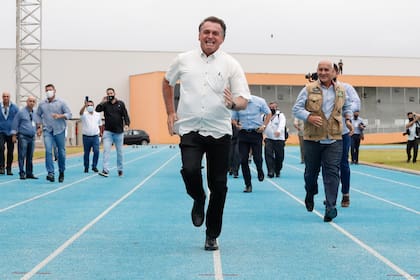 Bolsonaro, en una pista de atletismo en la ciudad de Cascavel