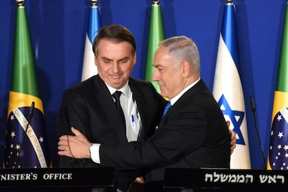 Bolsonaro y Netanyahu, ayer, en Jerusalén