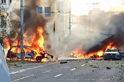 Bombardeos en Kiev, capital de Ucrania.