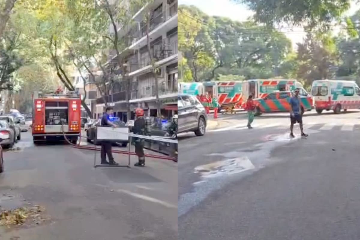 Bomberos de la Ciudad y el SAME desplegaron un operativo para apagar el incendio y atender a los involucrados.