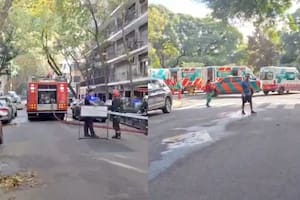 Bomberos de la Ciudad y el SAME desplegaron un operativo para apagar el incendio y atender a los involucrados.