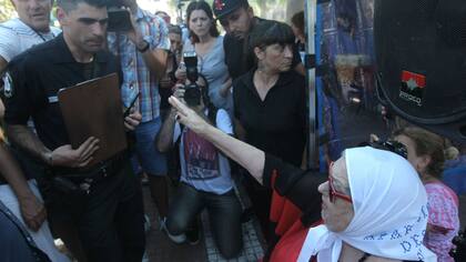 Bonafini, en febrero pasado, durante una de las rondas de los jueves en Plaza de Mayo