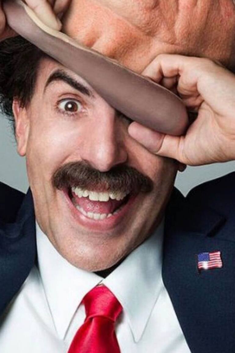Sacha Baron Cohen como Borat; en su segunda película, el abogado de Trump, Rudy Giuliani, es víctima del "periodista kazajo"