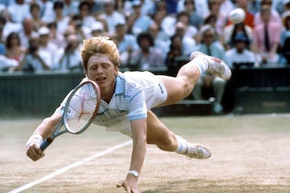 Boris Becker en Wimbledon 1985. Torneo que ganó