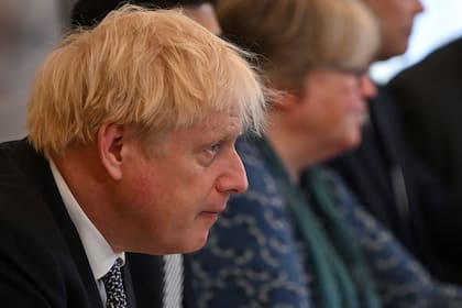Boris Johnson, esta mañana, durante una reunión de gabinete