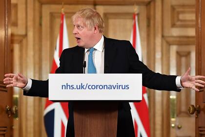 Boris Johnson, primer ministro británico, antes de ser contagiado por el virus.