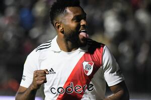 Borja festeja su gol, el del triunfo de River