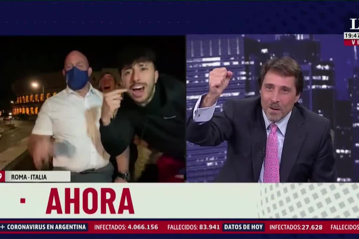 Borrachines italianos: la divertida aparición en el móvil de Christian Martin