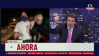 Borrachines italianos: la divertida aparición en el móvil de Christian Martin