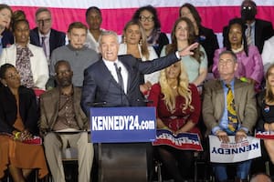 BOSTON, MA - APRIL 19: Robert F. Kennedy Jr. officially announces his candidacy for President on April 19, 2023 in Boston, Massachusetts. An outspoken anti-vaccine activist, RFK Jr. joins self-help author Marianne Williamson in the Democratic presidential field of challengers for 2024. (Photo by Scott Eisen/Getty Images)
