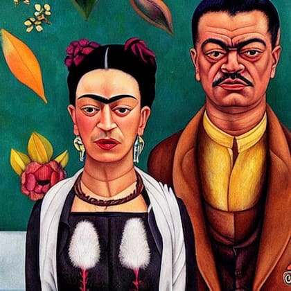 Botón "Soñar": Frida Kahlo y Diego Rivera interpretados por el software de IA Stable Difussion lanzado recientemente