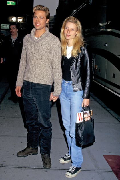 Brad Pitt and Gwyneth Paltrow en las calles de Nueva York (Photo by Ron Galella/Ron Galella Collection via Getty Images)