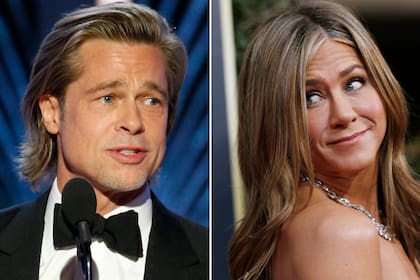 Brad Pitt hizo una broma sobre su vida amorosa y las cámaras de los Globos de Oro la enfocaron a Jennifer Aniston