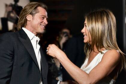 Brad Pitt y Jennifer Aniston cuando se cruzaron en la entrega de los premios del Sindicato de Actores en Los Ángeles