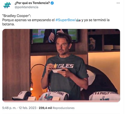 Bradley Cooper en el Super Bowl