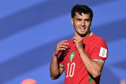 Brahim Díaz, una de las figuras de la selección de Marruecos. (Photo by Mauro PIMENTEL / AFP)