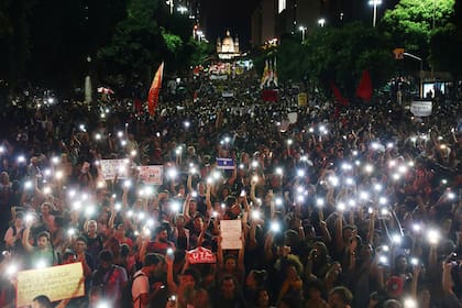 Protesta en Brasil contra una reforma jubilatoria de Jair Bolsonaro en 2020