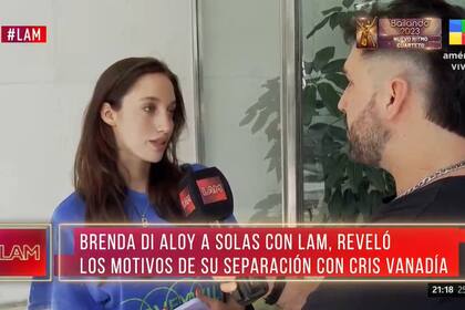 Brenda Di Aloy se refirió a su ruptura con Cris Vanadía y apuntó contra Coti Romero (Foto: captura TV)