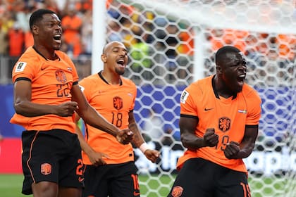 Brian Brobbey eufórico luego de uno de los goles ante Suecia.
