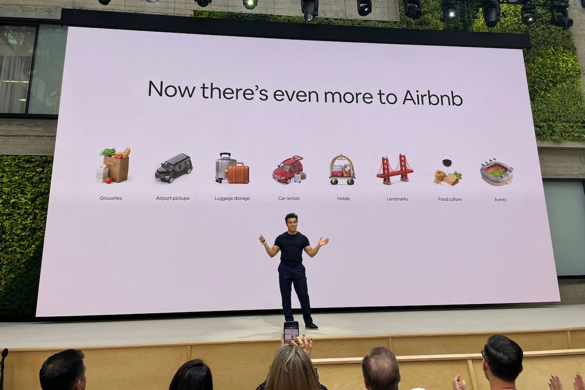 Brian Chesky, CEO y confundador de Airbnb, en el lanzamiento anual de la empresa en San Francisco