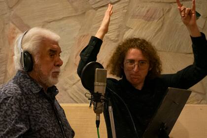 Brian Zeta grabando con Raúl Lavié