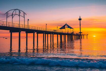 Brighton Jetty en Brighton, Adelaida, Australia.