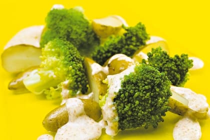 Broccoli y papines crocantes