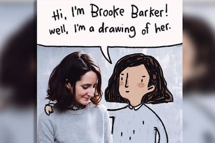 Autoretrato de las dos Brooke Barker: la mujer y el dibujo