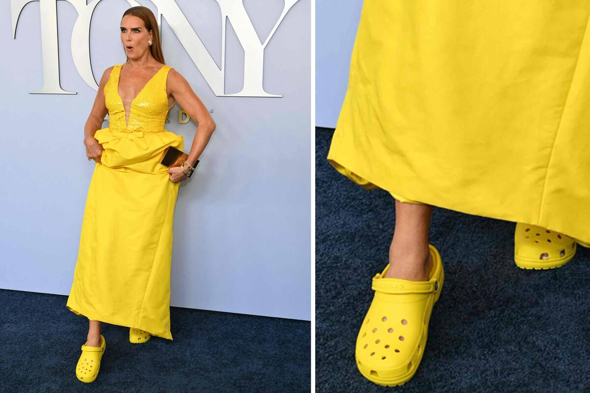 Brooke Shields lució unas llamativas crocs en la alfombra de los premios Tony