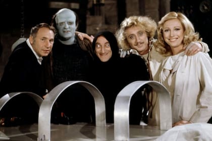Brooks, Peter Boyle, Marty Feldman, Gene Wilder y Teri Garr, el elenco central de El joven Frankenstein