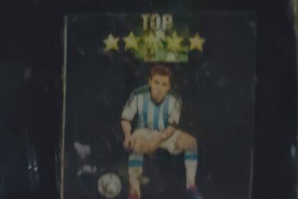La caricatura de Messi en un ladrillo de marihuana