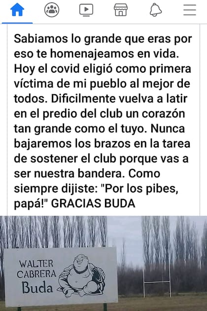 Bueno, solidario y de "ir para adelante en todo lo que se le proponía": así describen en su entorno a Cabrera, a quien el coronavirus se llevó a los 53 años.