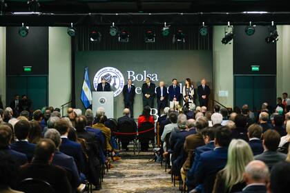 Buenos Aires 21may26. Aniversario de la Bolsa de Cereales de Buenos Aires, con la presencia de Javier Milei.