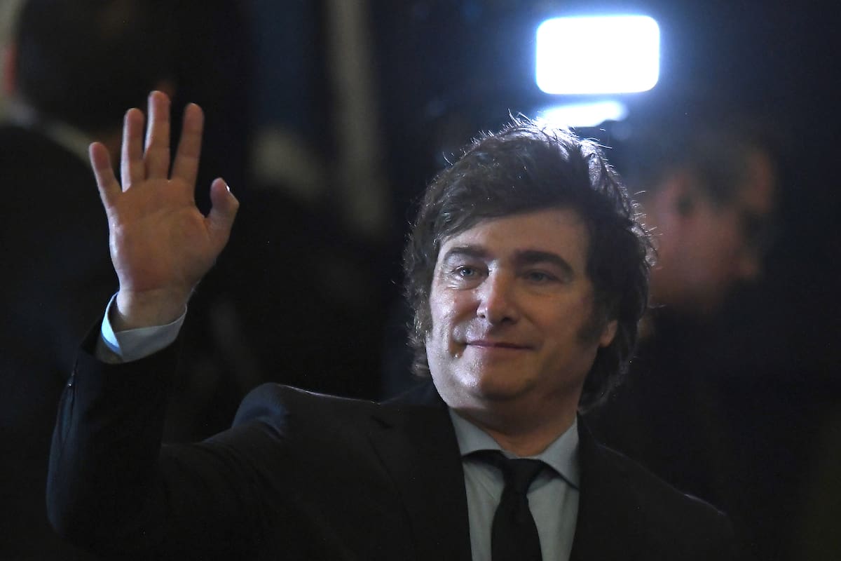 BUENOS AIRES, ARGENTINA - DECEMBER 10: President of Argentina Javier Milei arrives to the Colon Theater for a gala event on December 10, 2023 in Buenos Aires, Argentina. (Photo by Marcelo Endelli/Getty Images)