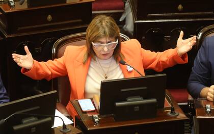 Bullrich durante el tratamiento de la reforma laboral en el Senado